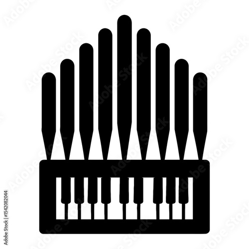 very simple flat and single minimalist Organ Silhouettes in black on a white background