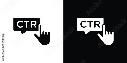 CTR icon black silhouette for web, and mobile app