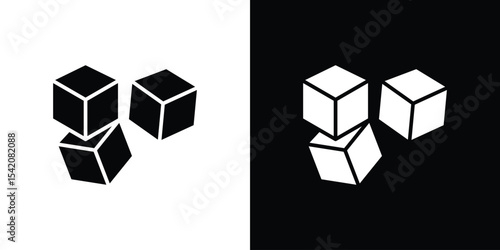 Cubes icon black silhouette for web, and mobile app