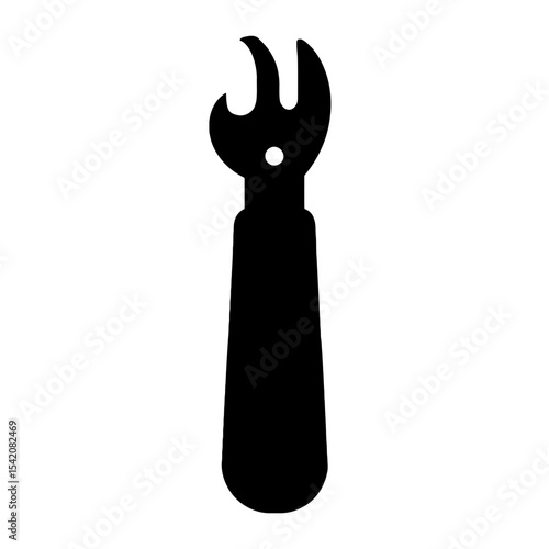 very simple flat and single minimalist Can Opener Silhouettes in black on a white background