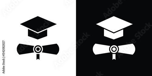 Degree icon black silhouette for web, and mobile app