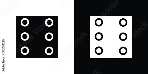 Dice six icon black silhouette for web, and mobile app