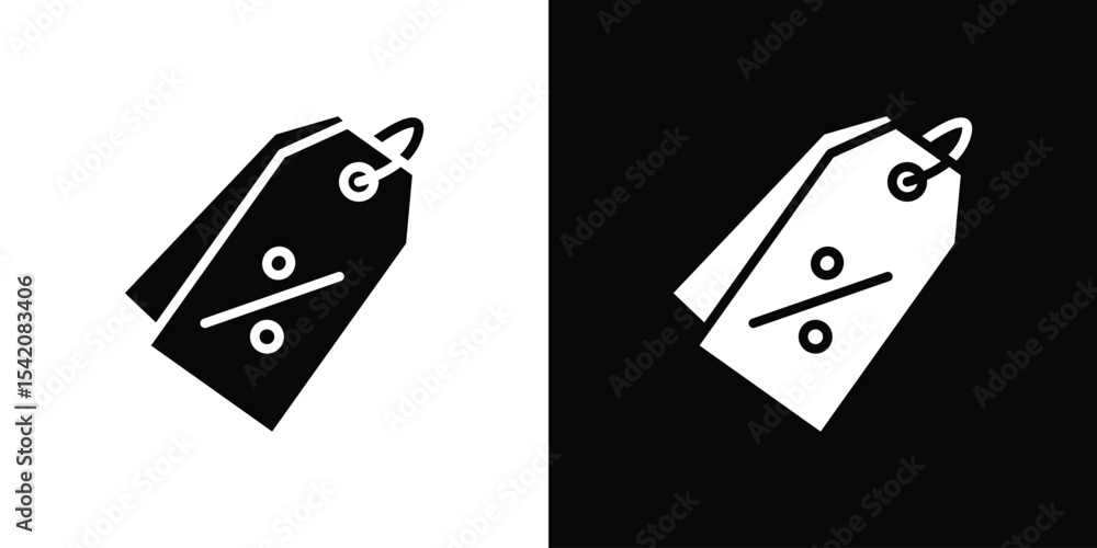 Discount tag icon black silhouette for web, and mobile app