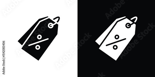Discount tag icon black silhouette for web, and mobile app