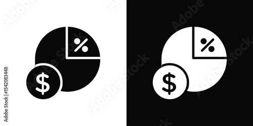 Dividend icon black silhouette for web, and mobile app