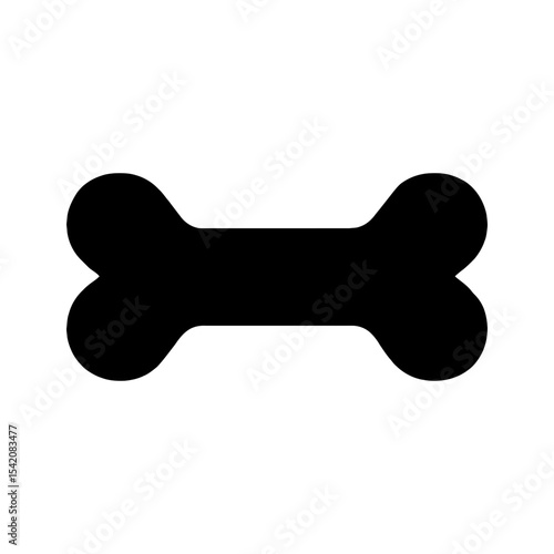 very simple flat and single minimalist Chew Bone Silhouettes in black on a white background