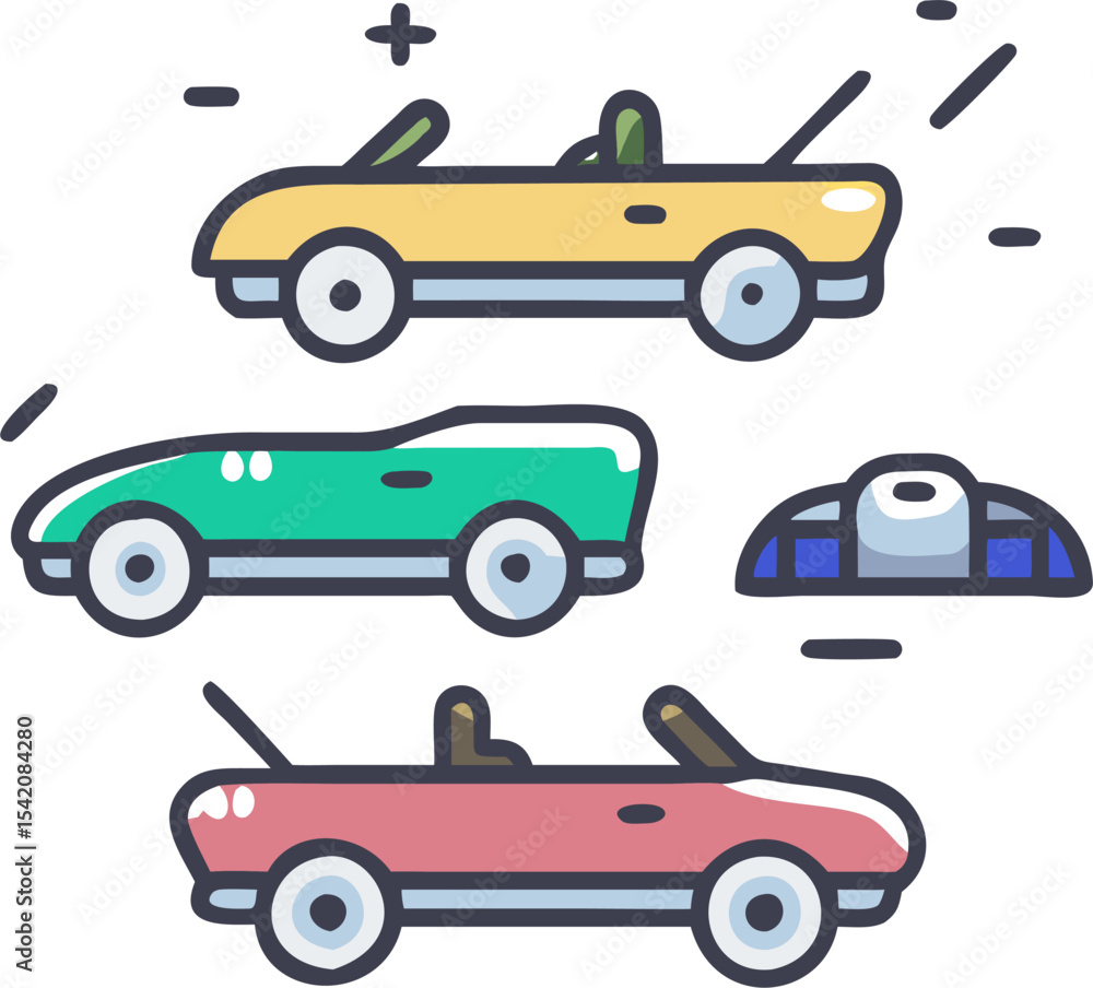 Naklejka premium Sports Car Icon with Sleek Lines – Creative Vector Design