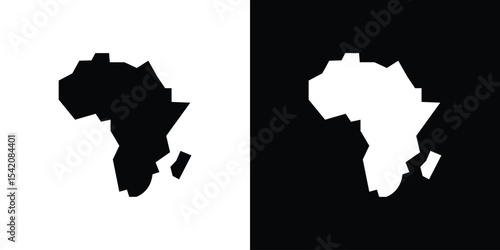 Earth africa icon black silhouette for web, and mobile app