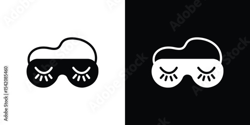 Eye mask icon black silhouette for web, and mobile app