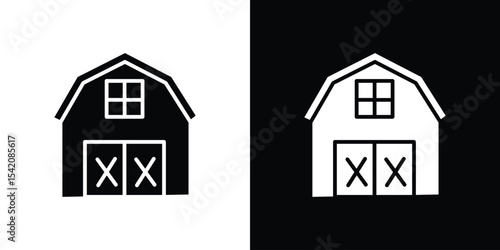Farm icon black silhouette for web, and mobile app