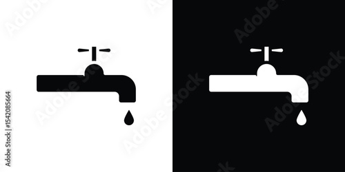 Faucet drip icon black silhouette for web, and mobile app