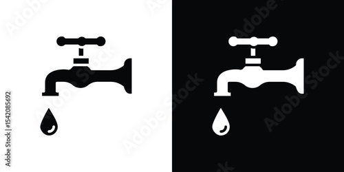 Faucet drip icon black silhouette for web, and mobile app