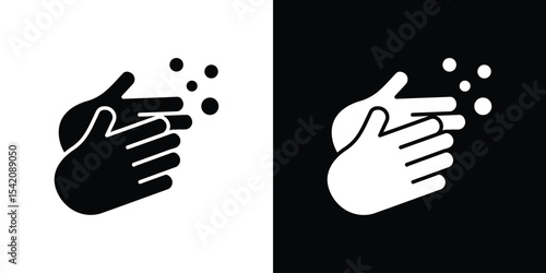 Handwashing icon black silhouette for web, and mobile app