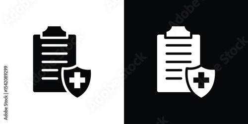 Health insurance icon black silhouette for web, and mobile app