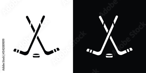 Canvas Print Hockey sticks icon black silhouette for web, and mobile app