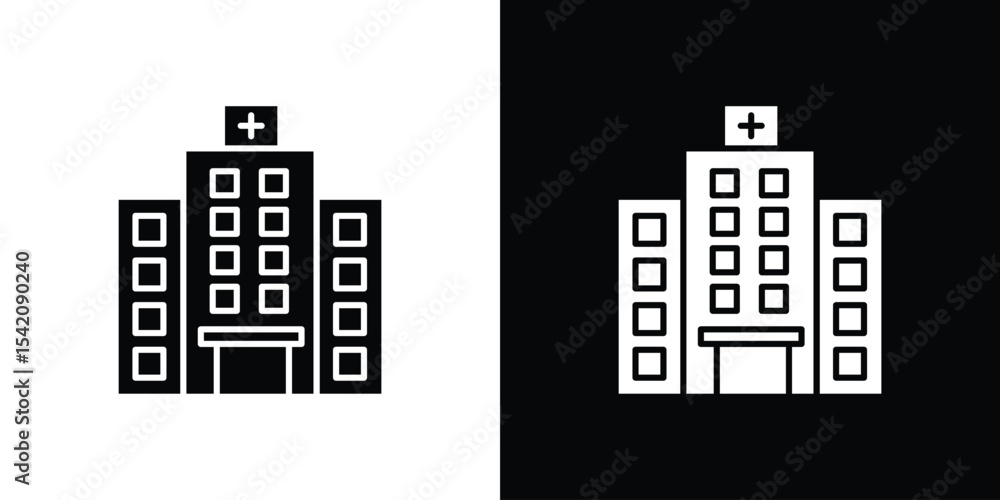 Fototapeta premium Hospital icon black silhouette for web, and mobile app
