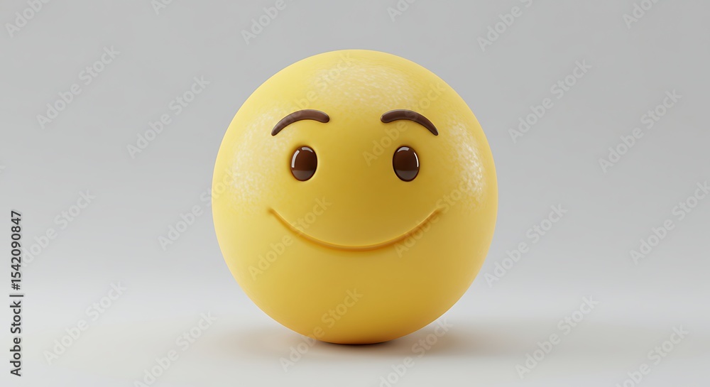 Smiling Emoji on White Background Smiling Emoji on White Background