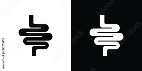 Intestines icon black silhouette for web, and mobile app