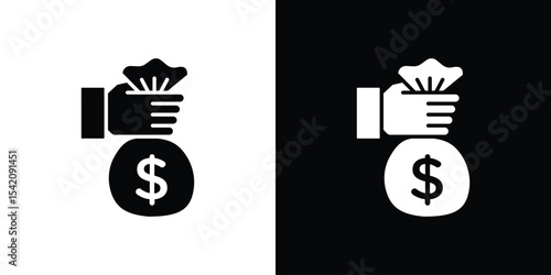 Investment icon black silhouette for web, and mobile app
