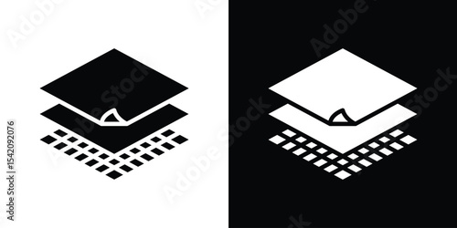 Land layers icon black silhouette for web, and mobile app