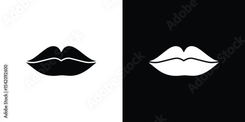 Lips icon black silhouette for web, and mobile app