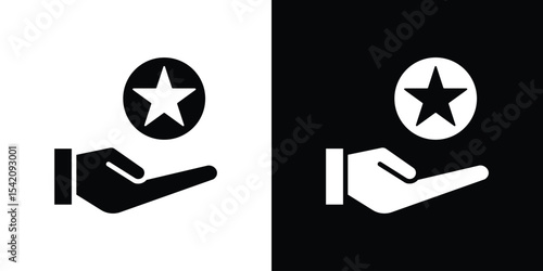 Loyalty program icon black silhouette for web, and mobile app