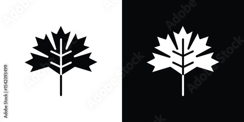 Maple leaf icon black silhouette for web, and mobile app