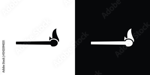 Match fire icon black silhouette for web, and mobile app