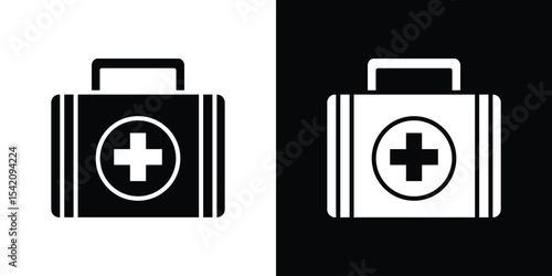 Medical kit icon black silhouette for web, and mobile app