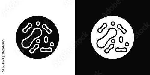 Microorganism icon black silhouette for web, and mobile app