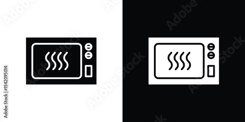 Microwave icon black silhouette for web, and mobile app