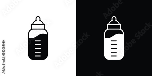 Milk bottle icon black silhouette for web, and mobile app
