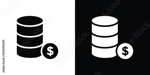 Money icon black silhouette for web, and mobile app