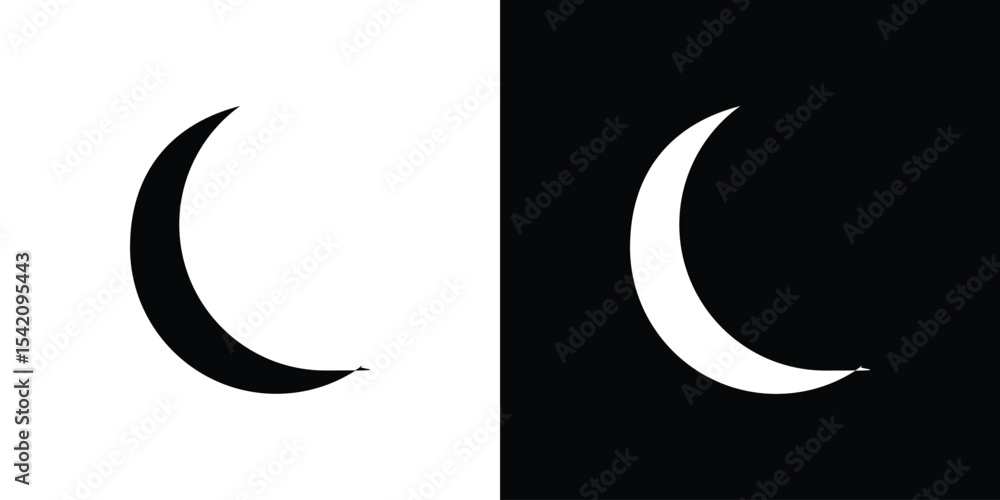 Moon icon black silhouette for web, and mobile app Moon icon black silhouette for web, and mobile app