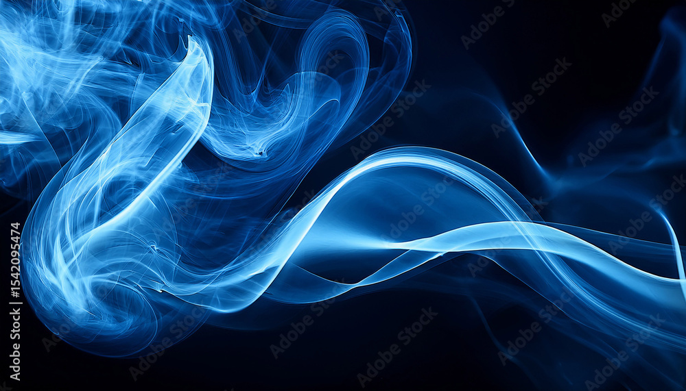 Fototapeta premium blue smoke wave flow background