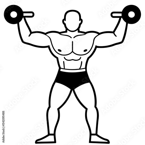muscular man lifting weights