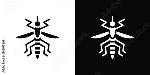 Mosquito icon black silhouette for web, and mobile app