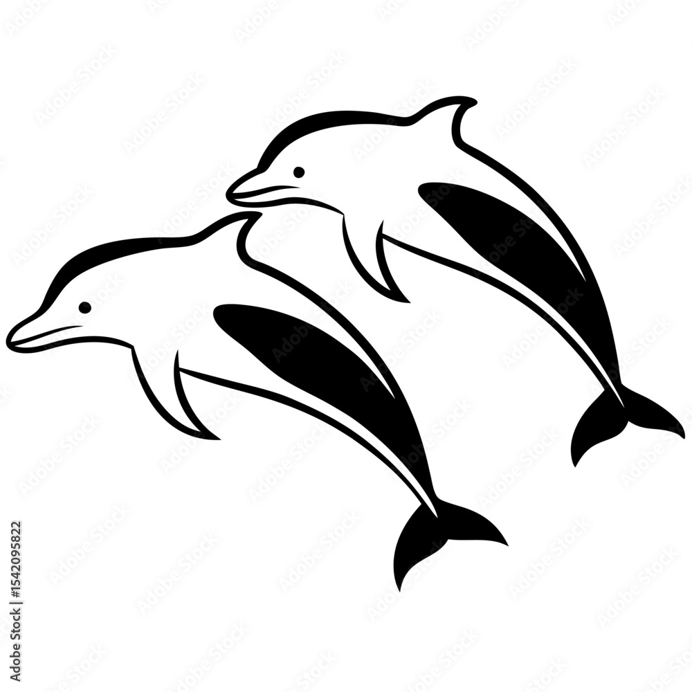 Fototapeta premium silhouette of a dolphin