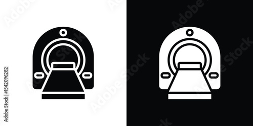 MRI icon black silhouette for web, and mobile app