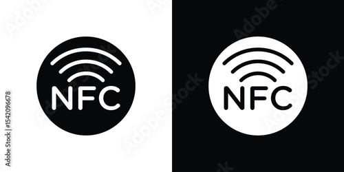 NFC icon black silhouette for web, and mobile app