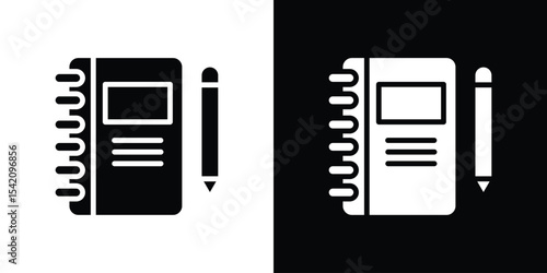 Notebook icon black silhouette for web, and mobile app