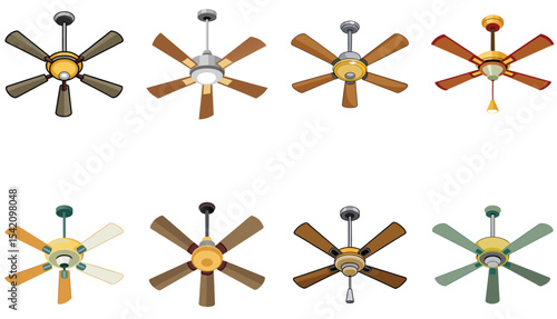 ceiling fan sets isolated on white background