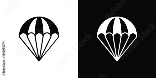 Parachute icon black silhouette for web, and mobile app
