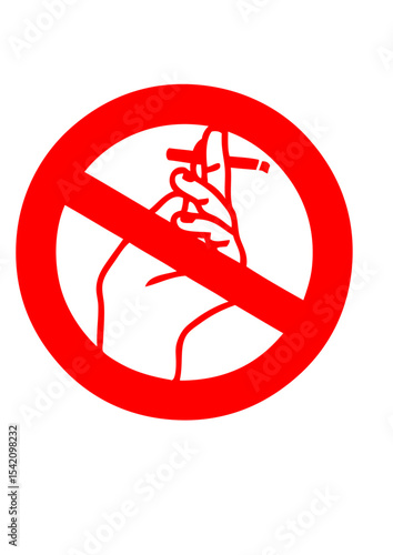 interdit cigarette fume tabac main panneau
