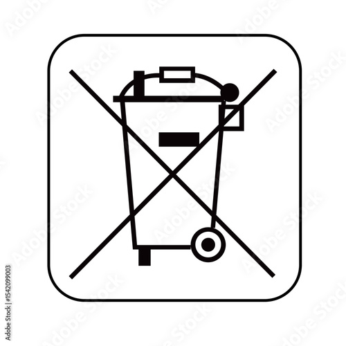 WEEE ICON VECTOR SIGN LOGO BLACK