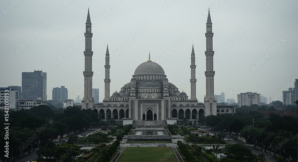 Fototapeta premium illustration of beautiful building majestic mosque