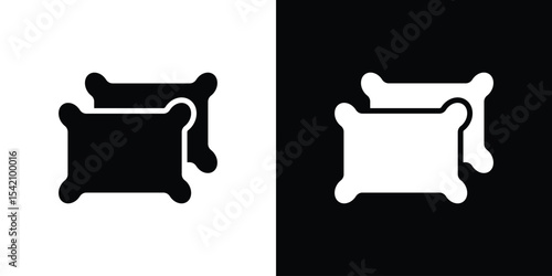 Pillow icon black silhouette for web, and mobile app