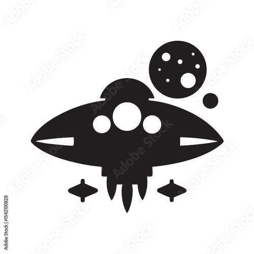 Interstellar Seed Ship Silhouette Vector Art
