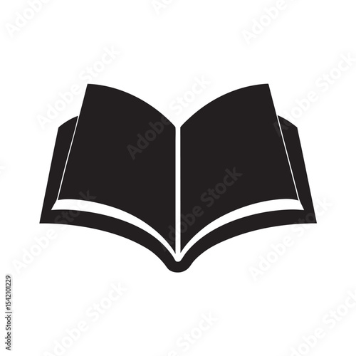 Open Book Silhouette Education Reading Icon