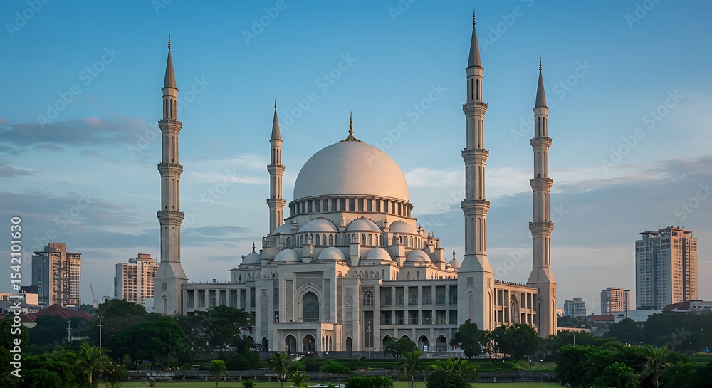 Fototapeta premium illustration of beautiful building majestic mosque
